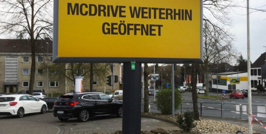Kampagne McDonalds in der coronazeit trotter deutschland 1000x1000